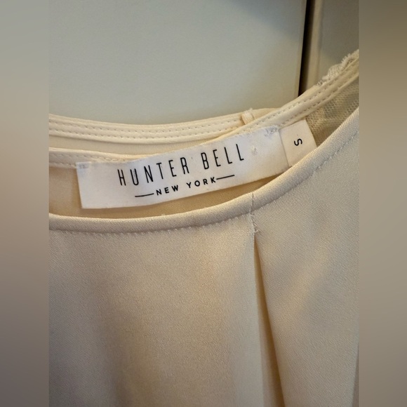 HUNTER BELL New York Mesh Sleeve Silk Blouse size Small - Picture 2 of 13